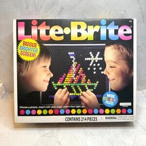 Lite Brite Kids Retro Style Toy 214 Pegs Magic Screen Fun Game Complete Set